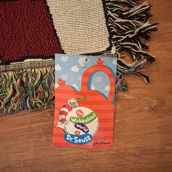 Vintage Dr. Seuss Cat in the Hat Woven Throw Blanket - NEW w/Tag - Picture 2 of 4